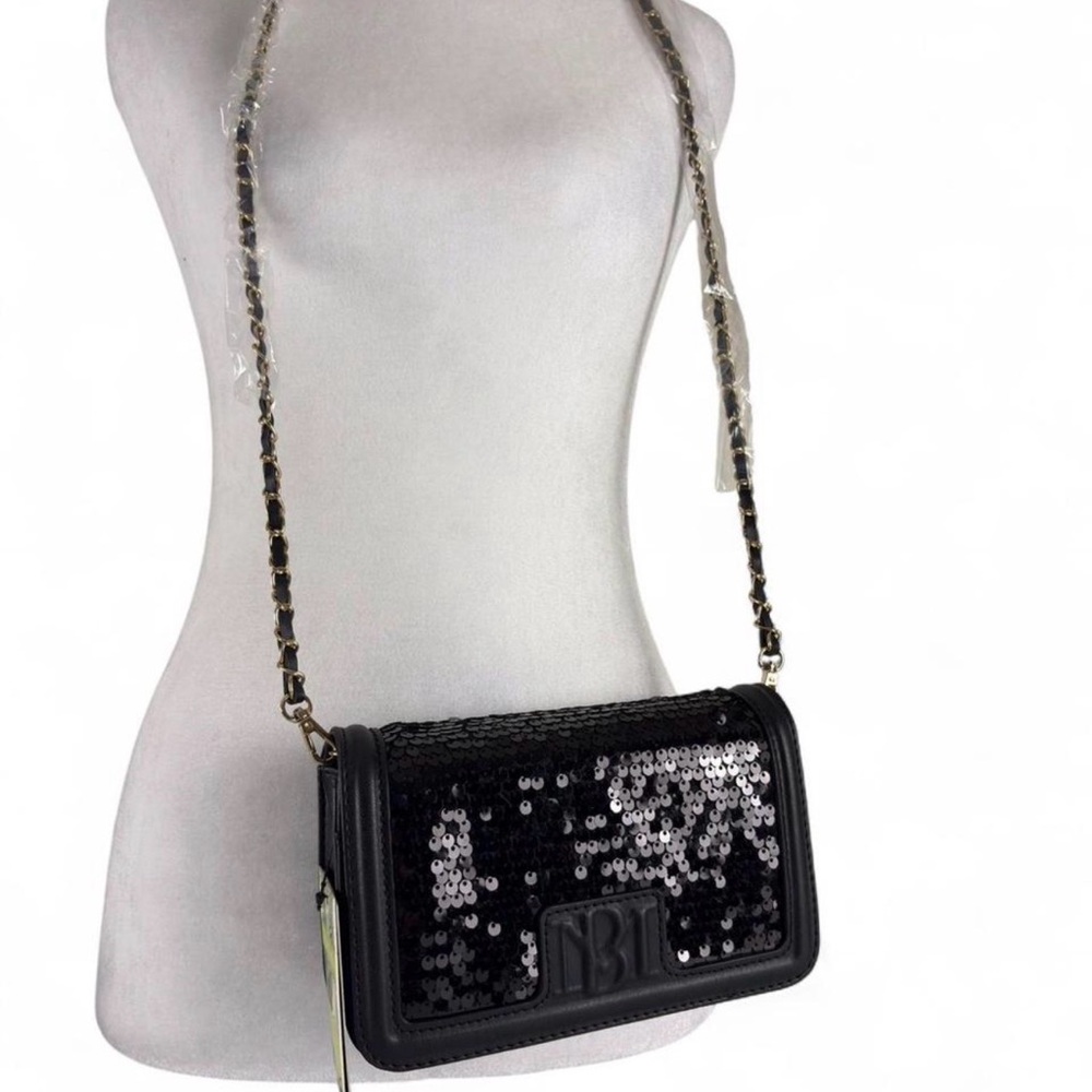 Badgley Mischka Black Sequin Clutch - Picture 4 of 5